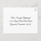 ひまわり白黒フローラウェディングRSVP インビテーションポストカード (裏面)