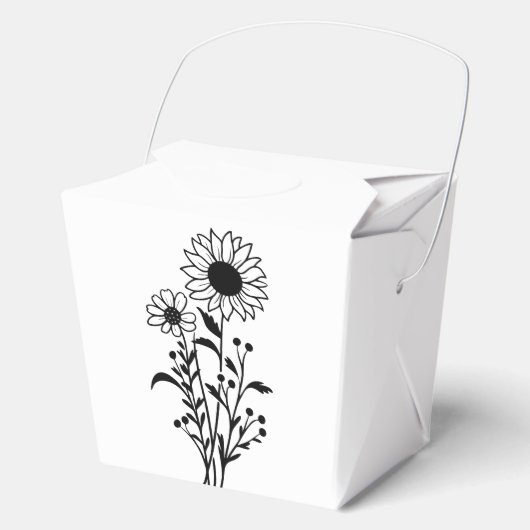 ひまわり白黒フローラ結婚披露宴 フェイバーボックス (正面)