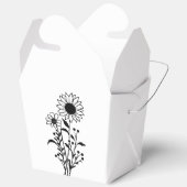 ひまわり白黒フローラ結婚披露宴 フェイバーボックス (見開き)