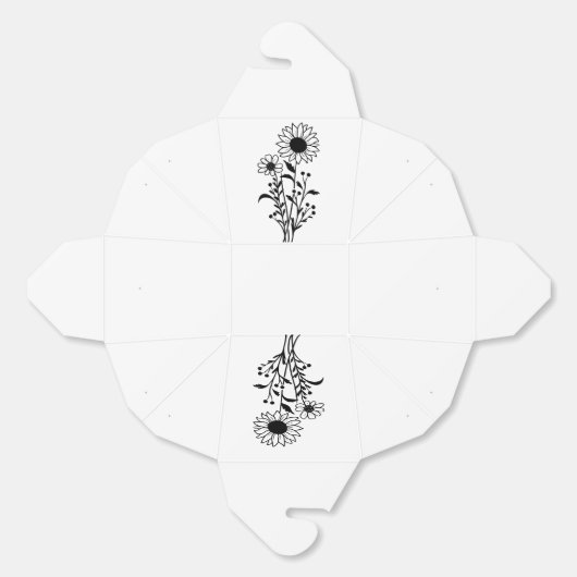 ひまわり白黒フローラ結婚披露宴 フェイバーボックス (見開き)