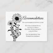 ひまわり白黒結婚フローラズアコモデーション エンクロージャーカード (正面)