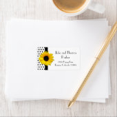 ひまわり白黒結婚水玉模様の住所 ラベル (インサイチュ)