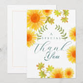 ひまわり白 サンキューカード (正面/裏面)