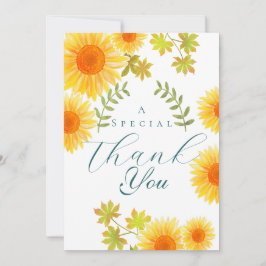 ひまわり白 サンキューカード