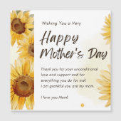 ひまわり磁気カードを持つ母の幸せな日 (正面)