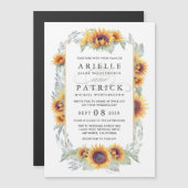 ひまわり磁気水カラー結婚式招待状 マグネット招待状 (正面/裏面)