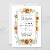 ひまわり磁気水カラー結婚式招待状 マグネット招待状 (正面)