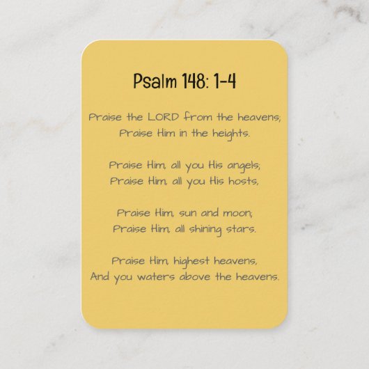 ひまわり祈りの言葉カード 名刺 (裏面)