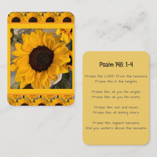 ひまわり祈りの言葉カード 名刺 (正面/裏面)