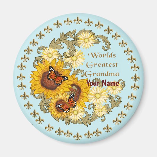 ひまわり祖母マグネット マグネット (正面)