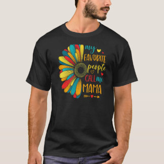 ひまわり私のお気に入りの人々は私をママ2022モトと呼ぶ Tシャツ