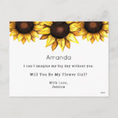 ひまわり私の花女のはがき シーズンポストカード (裏面)