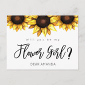 ひまわり私の花女のはがき シーズンポストカード (正面)