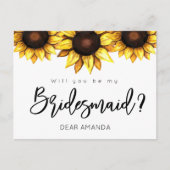 ひまわり私の花嫁の黄色の白のカード シーズンポストカード (正面)