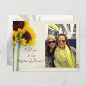 ひまわり私の花嫁招待状 インビテーションポストカード (正面/裏面)