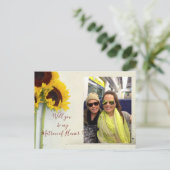 ひまわり私の花嫁招待状 インビテーションポストカード (スタンド正面)