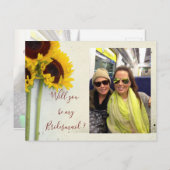 ひまわり私の花嫁招待状 インビテーションポストカード (正面/裏面)