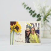 ひまわり私の花嫁招待状 インビテーションポストカード (スタンド正面)