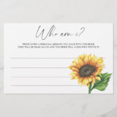 ひまわり私はブライダルシャワーゲーム 便箋 (正面)