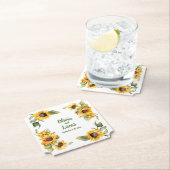 ひまわり秋の日：パーソナライズされたの結婚コースター ペーパーコースター (インサイチュ)