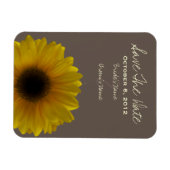 ひまわり秋の結婚式日付磁石を保存 マグネット (横)