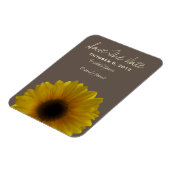 ひまわり秋の結婚式日付磁石を保存 マグネット (左側)