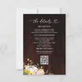 ひまわり秋の結婚式詳細エンクロージャカード 招待状 (正面)