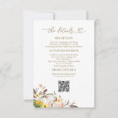 ひまわり秋の結婚式詳細エンクロージャカード 招待状 (正面)