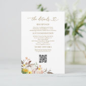 ひまわり秋の結婚式詳細エンクロージャカード 招待状 (スタンド正面)