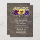 ひまわり秋の結婚式詳細情報ゲスト エンクロージャーカード (正面/裏面)