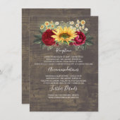 ひまわり秋の結婚式詳細情報ゲスト エンクロージャーカード (正面/裏面)