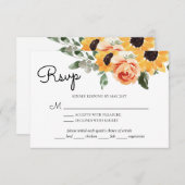 ひまわり秋バラと食事の選択 出欠カード (正面/裏面)