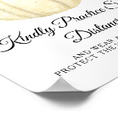 ひまわり秋フローラカボチャ社会的距離 ポスター (角)