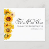 ひまわり秋フローラブライダルシャワーアドバイスカード (裏面)