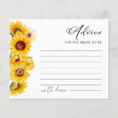 ひまわり秋フローラブライダルシャワーアドバイスカード (正面)
