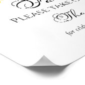 ひまわり秋フローラブライダルシャワーウィズサイン ポスター (角)