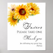 ひまわり秋フローラブライダルシャワーウィズサイン ポスター (正面)