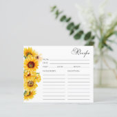 ひまわり秋フローラブライダルシャワーレシピカード (スタンド正面)