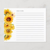 ひまわり秋フローラブライダルシャワーレシピカード (裏面)