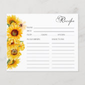 ひまわり秋フローラブライダルシャワーレシピカード (正面)