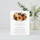ひまわり秋フローラ予算結婚式招待状 (スタンド正面)