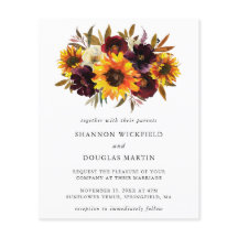 ひまわり秋フローラ予算結婚式招待状