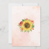 ひまわり秋フローラ金ゴールド縁どブライダルシャワー 招待状 (裏面)