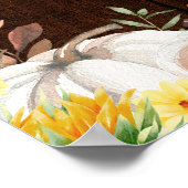 ひまわり秋ブライダルシャワーウェルカムサイン ポスター (角)