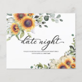 ひまわり秋ブライダルシャワーデイトナイトカード (正面)