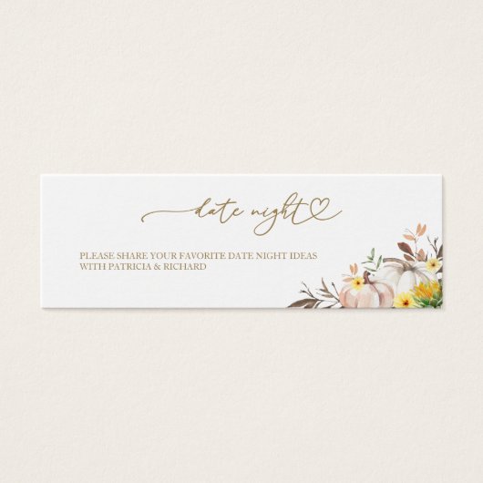 ひまわり秋ブライダルシャワーデイトナイトカード (正面)
