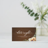 ひまわり秋ブライダルシャワーデイトナイトカード エンクロージャーカード (スタンド正面)