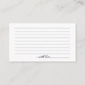 ひまわり秋ブライダルシャワーデイトナイトカード エンクロージャーカード (裏面)