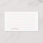 ひまわり秋ブライダルシャワーデイトナイトカード エンクロージャーカード (裏面)