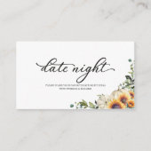 ひまわり秋ブライダルシャワーデイトナイトカード エンクロージャーカード (正面)